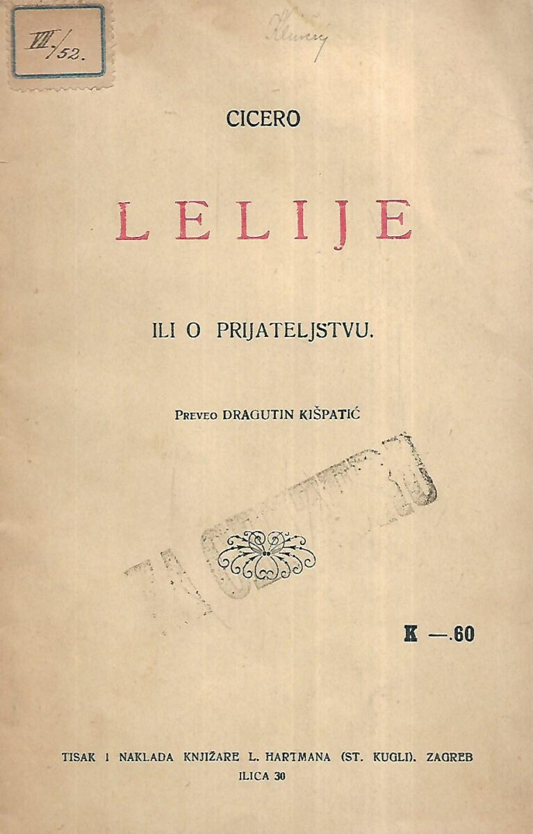 Marko Tulije Ciceron: Lelije ili o prijateljstvu