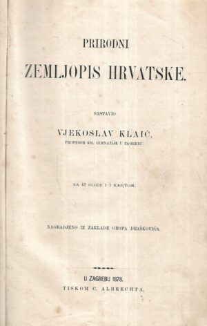 Vjekoslav Klaić: Prirodni zemljopis Hrvatske