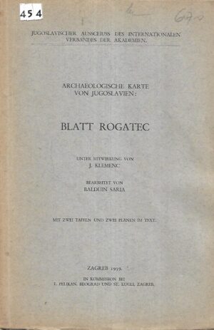 Blatt Rogatec: Archaeologische Karte von Jugoslavien