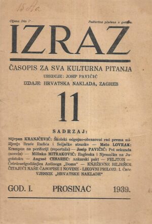 Izraz - časopis za sva kulturna pitanja - 12/1939.