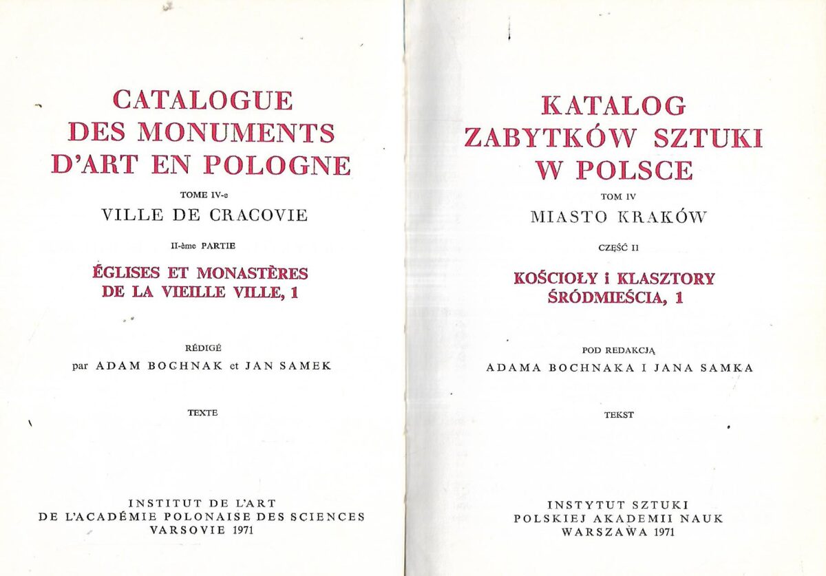 Katalog Zabytkow Sztuki - Krakow - Koscioly i Klasztory Srodmiescia 1-2 - Slika 2