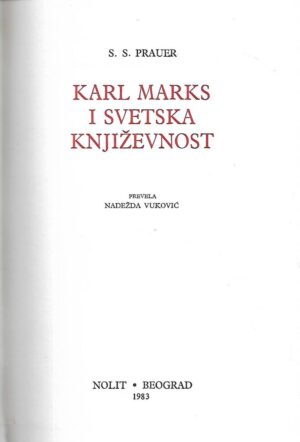 S.S.Prawer: Karl Marks i svetska književnost
