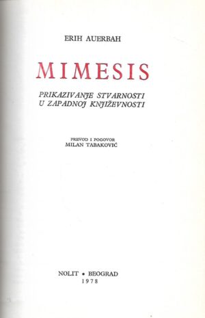 Erich Auerbach: Mimesis