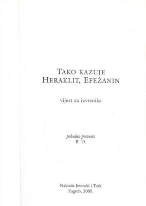 Tako kazuje Heraklit, Efežanin