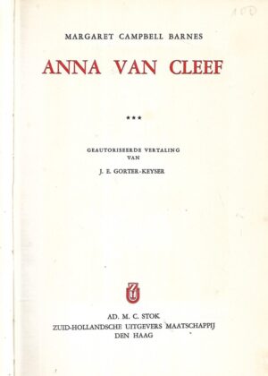 Margaret Campbell Barnes: Anna Van Cleef