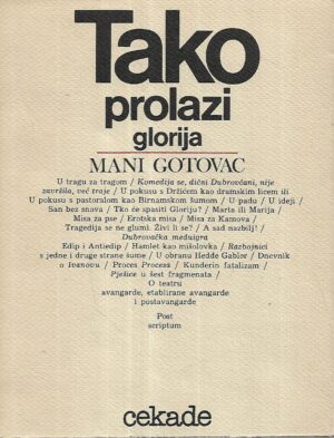 mani gotovac: tako prolazi glorija