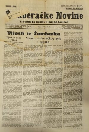 Žumberačke novine / godište v., br.8. - 19.veljače.1939.