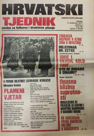hrvatski tjednik - novine za kulturna i društvena pitanja 5.11.1971.