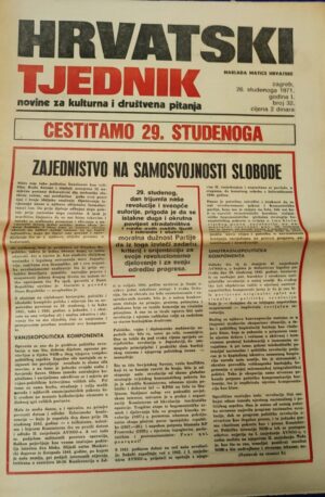 hrvatski tjednik - novine za kulturna i društvena pitanja 29.11.1971.