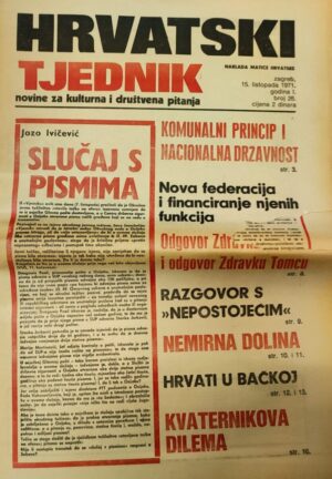 hrvatski tjednik - novine za kulturna i društvena pitanja 15.10.1971.