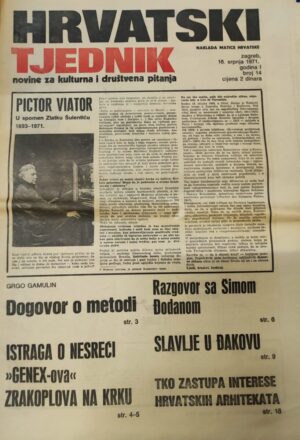 hrvatski tjednik - novine za kulturna i društvena pitanja 16.07.1971.
