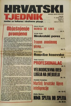 hrvatski tjednik - novine za kulturna i društvena pitanja 09.07.1971.