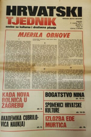 hrvatski tjednik - novine za kulturna i društvena pitanja 02.07.1971.