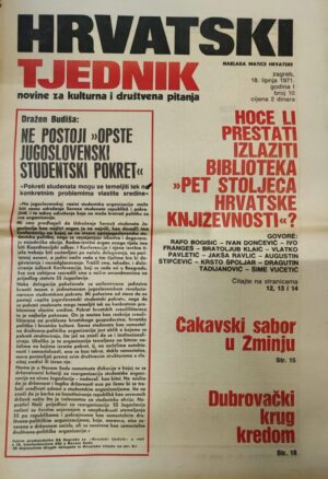 hrvatski tjednik - novine za kulturna i društvena pitanja 18.06.1971.