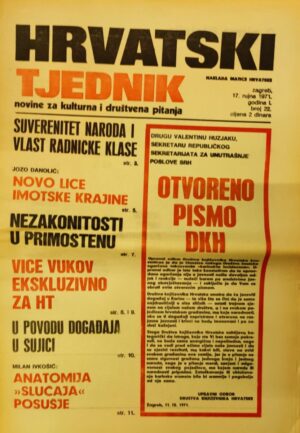 hrvatski tjednik - novine za kulturna i društvena pitanja 17.09.1971.