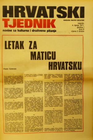 hrvatski tjednik - novine za kulturna i društvena pitanja 04.06.1971.