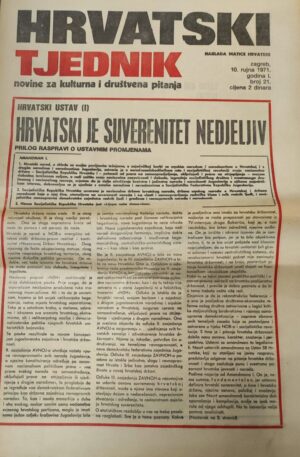 hrvatski tjednik - novine za kulturna i društvena pitanja 10.09.1971.