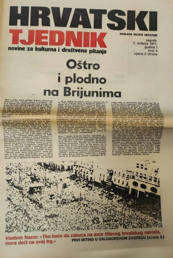 hrvatski tjednik - novine za kulturna i društvena pitanja 07.05.1971.