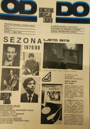 Od do - Mjesečnik Koncertne direkcije Zagreb Broj 4 - 1.rujna.1979.