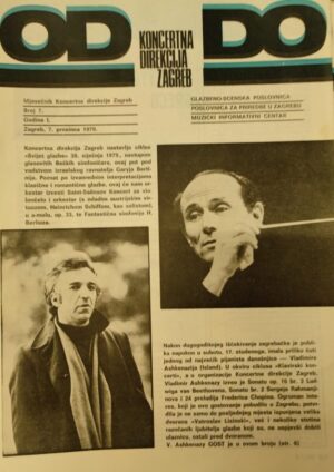 Od do - Mjesečnik Koncertne direkcije Zagreb Broj 7 - 1.prosinca.1979.
