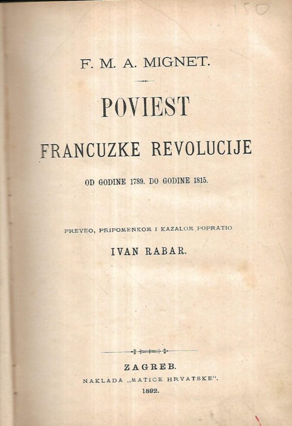 f.m.a.mignert: poviest francuzke revolucije