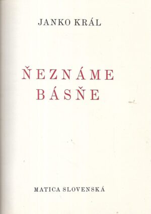 janko kral: nezanme basne