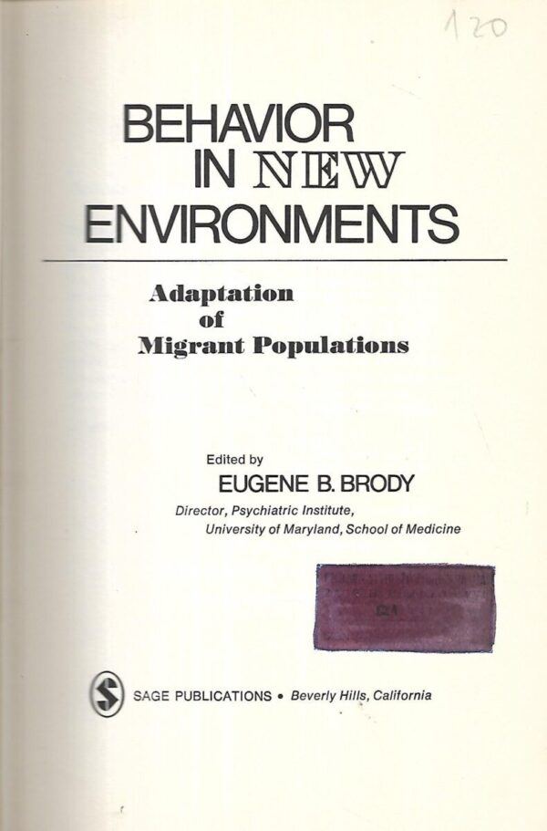 eugene b.brody(ur.): behavior in new environments
