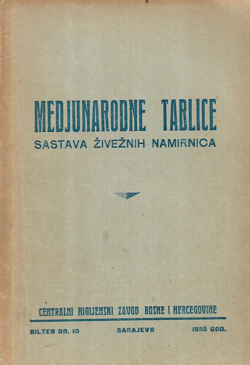 charlotte chatfield: tablice sastava živežnih namirnica za međunarodnu upotrebu