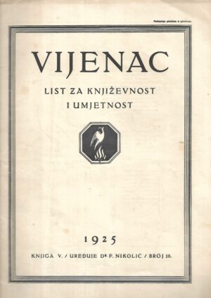 vijenac - list za književnost i umjetnost br.10 / 1925.