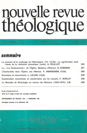nouvelle revue théologique  3-1972
