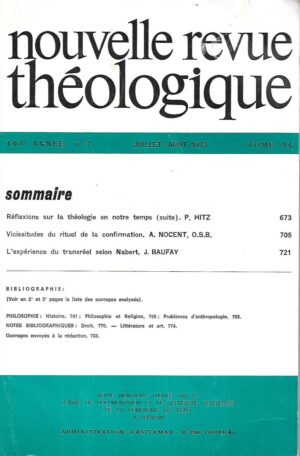 nouvelle revue théologique 7-1972