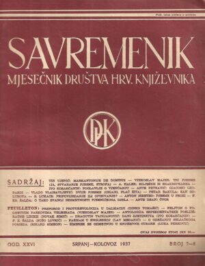 savremenik 7-8/1937 - mjesečnik društva hrvatskih književnika