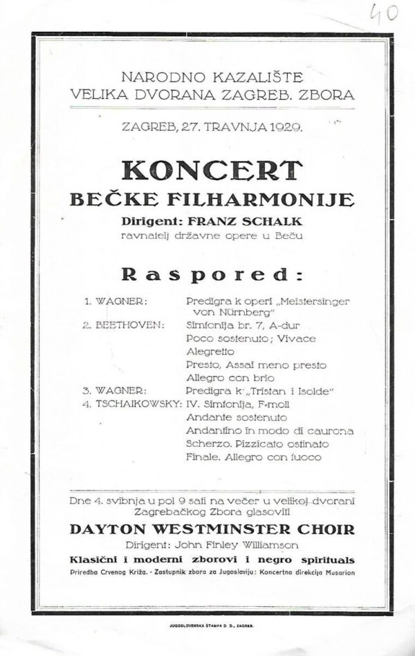koncert bečke filharmonije - raspored