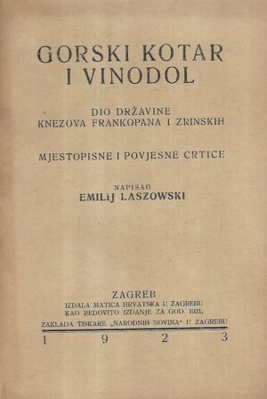 emilij laszowski: gorski kotar i vinodol _mjestopisne i povjesne crtice