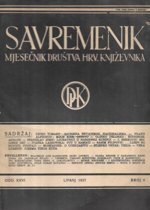 savremenik 6/1937 - mjesečnik društva hrvatskih književnika