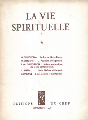 la vie spirituelle 333 / octobre 1948.