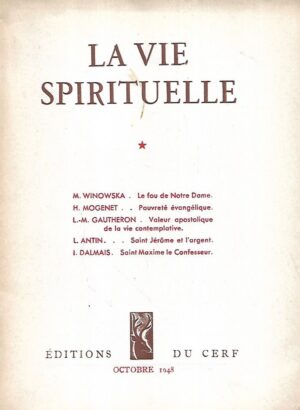 la vie spirituelle 333 / octobre 1948.