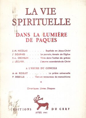 la vie spirituelle 515 / avril 1965