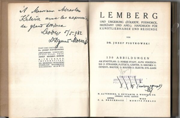 josef piotrowski: lwow/lemberg - handbuch für kunstliebhaber und reisende - s posvetom miroslavu krleži