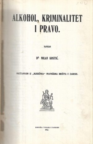 milan kostić: alkohol, kriminalitet i pravo