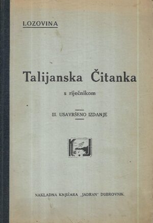 vinko lozovina: talijanska čitanka s rječnikom