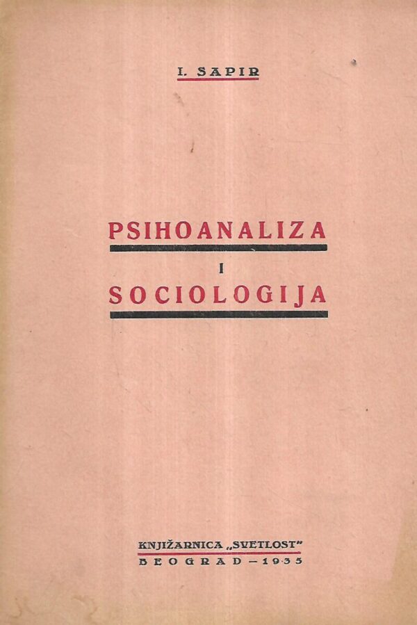 i. sapir: psihoanaliza i sociologija