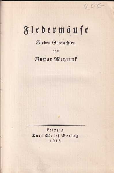 Gustav Meyrink-Fledermause | Crveni Pristil