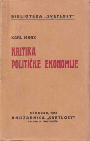 karl marx-kritika političke ekonomije