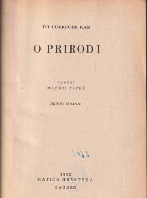 tit lukrecije kar: o prirodi