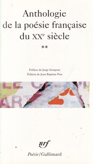 jean-baptiste para: anthologie de la poésie française du xxe siècle