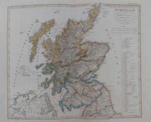 schotland mit der nordlichen spitze von england, 1824.