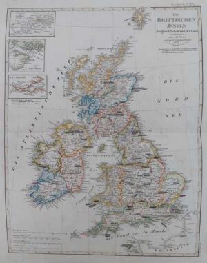 die britischen inseln - england, schotland, ireland, 1823.