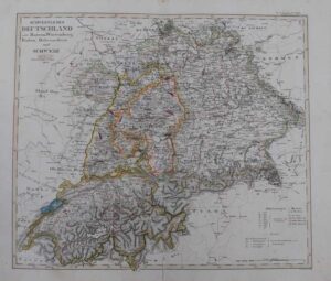 sudwestliches deutschland enth. bayern, wurtemberg, baden, hohenzollern und schweiz, 1835.
