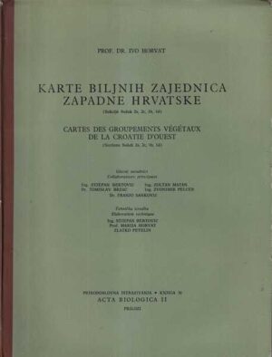 prof. dr. ivo horvat: karte biljnih zajednica zapadne hrvatske